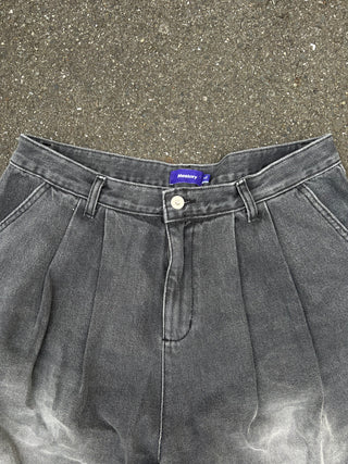 DENIM CAMO WIDE SHORTS　