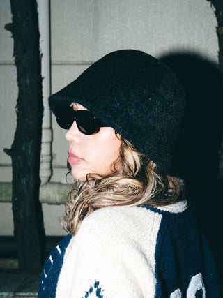 シャギーカラーファーバケットハット