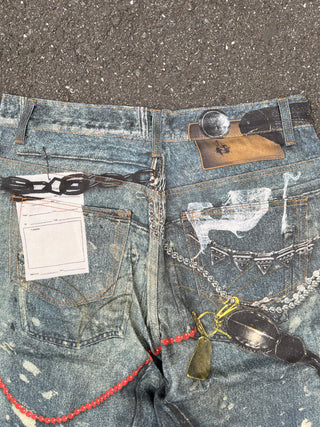 TRANSFER PRINTED DENIM PANTS