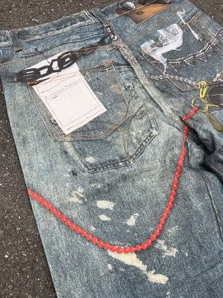 TRANSFER PRINTED DENIM PANTS