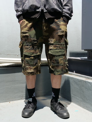 DAMAGE CARGO CAMO SHORTS　