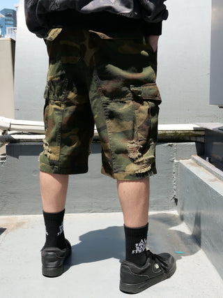 DAMAGE CARGO CAMO SHORTS　
